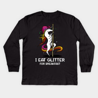 Unicorn I Eat Glitter For Breakfast Kids Long Sleeve T-Shirt